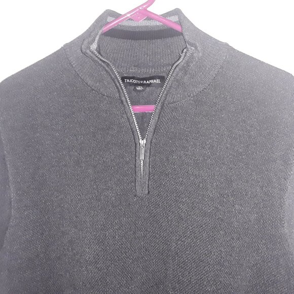 Tricots St. Raphael Mens size XL black sleeveless zipper sweater vest - Picture 2 of 3